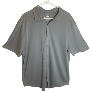 Tommy Bahama Shirt Men's Sz XL Gray Short Sleeve Button-down Minimalist Vacation
